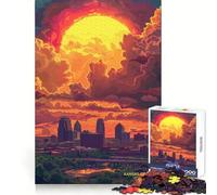 Sunset in Kansas City for Adults 1000 Piece Jigsaw Puzzle Mind Puzzle Relaxing Fun Image Assembly Warm Surprise 38x26cm