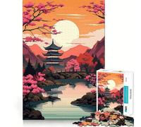 Sunset in Land of Chinese Jigsaw Puzzles for Adults1000 Piece Sharp Logic Toy Together Fun Tight Cut Memorable Gift 38x52cm