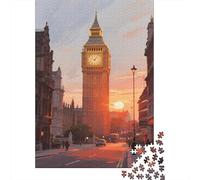 Sunset in London 1000 Piece Adult Jigsaw Puzzles Jigsaws Challenging Game Family Challenging Educational Challenge Home Decoration for Adults And Kids Age 12 Years Up 1000pcs (75x50cm)