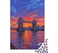 Sunset in London 1000 Piece Jigsaw Puzzles for Adults Festive Gifts Family Challenging Educational Games Home Decoration for Adults Gifts Ideas 1000pcs (75x50cm)