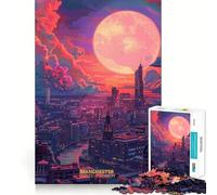 Sunset in Manchester UK 1000 Pieces Jigsaw Puzzles for Adults Think Smart Toy Quiet Fun Accurate Cut 38x26cm