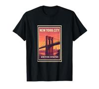 Sunset in New York City NY Dusk Dawn Travel Art Graphic T-Shirt