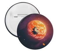 Sunset in Outer Space Badge Metal Round Pins, Lightweight Brooch for Backpack, Fashion Button Pins Badge for Shirts, Jackets, Shawl Coat, Unisex, 12PCS, Tinplate, metal round pins