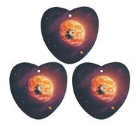 Sunset in Outer Space Car Air Freshener, 3 Pcs Love form Hanging Air Freshener Cards, Long Lasting Fragrance Scented Cards for Car, Home, Office White-style