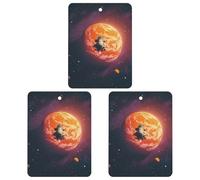 Sunset in Outer Space Car Air Freshener, 3 Pcs Square Hanging Air Freshener Cards, Long Lasting Fragrance Scented Cards for Car, Home, Office White-style