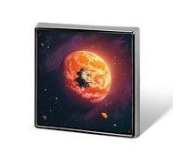 Sunset in Outer Space Suit Lapel Pin Fashion Lapel Pins for Men Women for Backpacks Funny Hat Brooch Pin Personalized Bag Lapel Badge Metal Novelty Buttons & Pins (Square)
