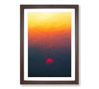 Sunset in Portugal in Abstract Framed Print | A2 Walnut Framed Wall Art | Ready to Hang | Abstract Landscape Picture | Living Room Bedroom Lounge Office
