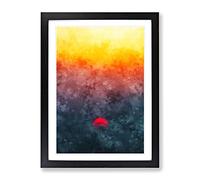Sunset In Portugal Painting Modern Framed Print | A4 Black Framed Wall Art | Ready to Hang | Modern Landscape Picture | Living Room Bedroom Lounge Office