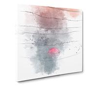 Sunset in Portugal Sketch Canvas Print | Gallery Wrapped 30mm Frame Wall Art | 20x20 inches | Ready to Hang | Modern Landscape Picture | Living Room Bedroom Lounge Office