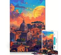 Sunset in Rome Italy 1000 Piece Jigsaw Puzzles for Adults Memory Boost Family Joy Pattern Assembly Santa Wish Pick 50x75cm