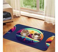 Sunset in telescope Pet Absorbent Leather Non-Slip Feeding Mat 30x45cm, Quick Drying, Waterproof, Washable Bowl Mat