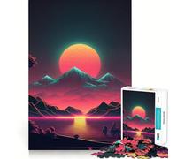 Sunset in The Retro Future 1000 Piece Jigsaw Puzzles for Adults Jigsaw Logic Toy Indoor Play Precision Cut Cherished Gift 50x75cm