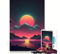 Sunset in The Retro Future 1000 Pieces Jigsaw Puzzles for Teenagers Logic Ability Toy Light Relax Accurate Cut Classic Gift 38x52cm