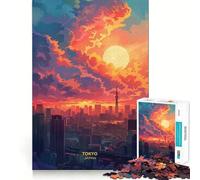 Sunset in Tokyo Japan 1000 Piece Jigsaw Puzzles for Adults Pure Logic Toy Soothing Fun Sharp Cut Amazing Present 50x75cm