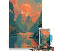 Sunset in Vietnam 1000 Pieces Jigsaw Puzzles for Adults Think Smart Toy Quiet Fun Accurate Cut 38x52cm