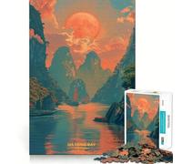 Sunset in Vietnam for Adults 1000 Piece Puzzle Mind Exercise Toy Gentle Leisure Design Assembly Seasonal Gift 50x75cm