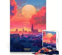 Sunset in Warsaw Poland 1000 Piece Jigsaw Puzzles for Adults Pure Logic Toy Soothing Fun Sharp Cut Amazing Present 38x52cm