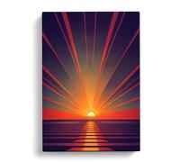 Sunset Industrial Canvas Print for Living Room Bedroom Home Office Décor, Wall Art Picture Ready to Hang, 30x20 Inch (76x50 cm)