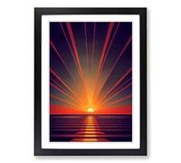 Sunset Industrial Framed Wall Art Print, Ready to Hang Picture for Living Room Bedroom Home Office, Black A2 (48 x 66 cm)