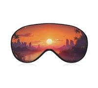 Sunset Island Eye Mask, Side Sleeping Mask Light Blindfold Sleeping Mask Nose Pad and Elastic Band for Children Women and Men