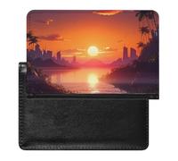 Sunset Island Passport Cover Protector Rfid Blocking Passport Holder Id Card Holder Secure Travel Wallet Organizer for Passport Tickets Credit Cards, style, One Size