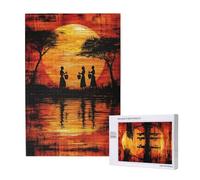 Sunset Jigsaw Puzzles for Adults 3000, Africa Puzzles for Adults Wooden, Funny/Difficult/Impossible/Challenging Decompression Games, As a Birthday and Holiday Decor Gift for Women and Men M-1742