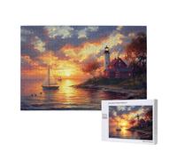 Sunset Jigsaw Puzzles for Adults 3000, Lighthouse Puzzles for Adults Wooden, Funny/Difficult/Impossible/Challenging Decompression Games, As a Birthday for Women and Men M-698