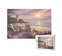 Sunset Jigsaw Puzzles for Adults 3000, Lighthouse Puzzles for Adults Wooden, Funny/Difficult/Impossible/Challenging Decompression Games, As a Birthday for Women and Men M-848