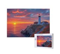 Sunset Jigsaw Puzzles for Adults 5000, Lighthouse Puzzles for Adults Wooden, Funny/Difficult/Impossible/Challenging Decompression Games, As a Birthday for Women and Men M-712