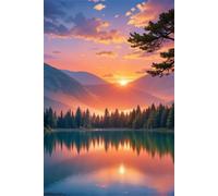 Sunset Jungle Lake 2000 Piece Jigsaw Puzzles for Adults, Challenging and Brainteasing, Difficult Puzzles, Puzzle 2000 Pieces