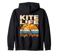 Sunset Kite Life High Flying Retro Vintage Zip Hoodie