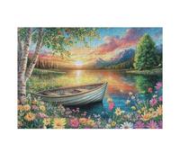 Sunset Lake Forest 300 Piece Premium Jigsaw Puzzle Adult Jigsaws Brain Training Hobby Home Decor Winter Gift Unique Shaped Creativity & Gift Giving 300 PCS
