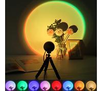 Sunset Lamp, [16 Colors-in-1] 10W Sunset Lamp Projection 4 Dynamic Modes Rainbow Lamp 360 Degree Rotation for Christmas Decorations Photography/Party/Home/Bedroom UFO