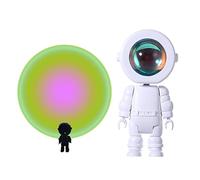 Sunset Lamp, Astronaut Shape Lamp Light Sunset Projector Lights 3 Colours Sunset Projection Lamp with USB Cable Colour Projection Lamps, Multicoloured Night Light for Living Room