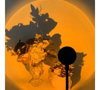 Sunset Lamp Projector - USB Rainbow Mood Light | 7-Colour Led Atmosphere Sunset Lamp with Button | 360° Rotating Moonlight & Sunst Effect, Bedroom Decor Live Stream Ambient Lighting