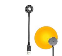 Sunset Lamp - USB Rechargeable Ambiance, Different Color Mood | Rotating 360-Degree Projection Sphere, Seven-hue Lighting Fixture, Touch Button Control Unit, Photography Visual Atmosphere