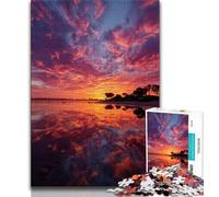 Sunset Landscape 1000 Piece Jigsaw Puzzles for Adults & Teens,Help The Brain Exercise Addictive Toys to Cultivate Patience Suitable for Couples 38x26cm
