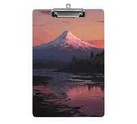 Sunset Landscape Mountains Lake Clipboard, A4 Acrylic Clipboard with Hanging Hole, Ultra-Light Clip Board - Holds 100 Sheets, Shatterproof Document Holder for Office, 12.5" X 8.5"