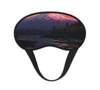 Sunset Landscape Mountains Lake Sleep Mask for Side Sleeper Soft Breathable Sleeping Eye Mask Blackout Silk Eye Sleep Shade Cover with Elastic Strap Night Blindfold for Women Men Travel Nap
