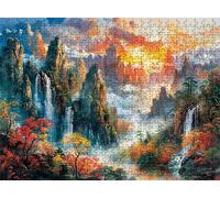 Sunset Landscape Puzzle - 1500 Piece Jigsaw Puzzles for Adults - The Back Features Printed Letter Guides - and The Pieces fit Together Snugly - Wooden Puzzles for Adults 34.3 X 22.4 Inch s7h-664
