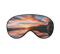 Sunset Landscape Sleep Mask Light Block-Out Eye Mask for Side Sleeper Pressure-Free Soft Night Blindfold with Adjustable Strap Breathable Sleep Eye Cover for Travel
