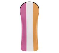 Sunset Lesbian Pride Flag LGBT Les Golf Club Head Cover Premium Leather Waterproof Headcover with Interchangeable No. Tags for Driver Hybrid and Fairway Woods