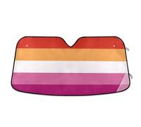 Sunset Lesbian Pride Flag LGBT Les Windshield Sun Shade for Women Foldable Protector Solar Wind Shield cubre sol para carro