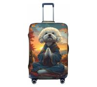 Sunset Meditating Bichon Frise Travel Luggage Covers - Elasticity Suitcase Covers Protector for Luggage 18-32 Inch