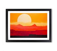 Sunset Minimalism No.3 Framed Print | A2 Black Framed Wall Art | Ready to Hang | Minimalist Landscape Picture | Living Room Bedroom Lounge Office