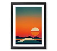 Sunset Minimalism Vol.3 Framed Print | A2 Black Framed Wall Art | Ready to Hang | Minimalist Landscape Picture | Living Room Bedroom Lounge Office