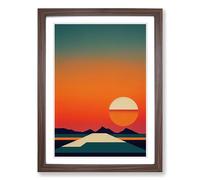Sunset Minimalism Vol.3 Framed Print | A2 Walnut Framed Wall Art | Ready to Hang | Minimalist Landscape Picture | Living Room Bedroom Lounge Office