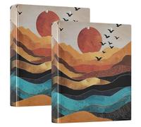 Sunset Mountain 3 Ring Binders 1.5 Inch Clear View Three Ring Binders Versatile Binder Fits 200 Sheets 2 Pack