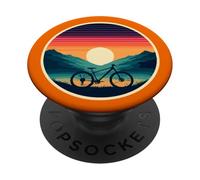 Sunset Mountain Biking Retro Cycling Adventure Bike Graphic PopSockets Adhesive PopGrip