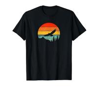 Sunset Mountain Hiking Camping Camper Nature Outdoors Eagle Value Graphic T-Shirt, Men, Black, L